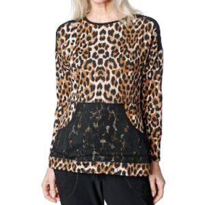 New Marallis Leopard Print Casual Lounge Top Size Medium bin 4J